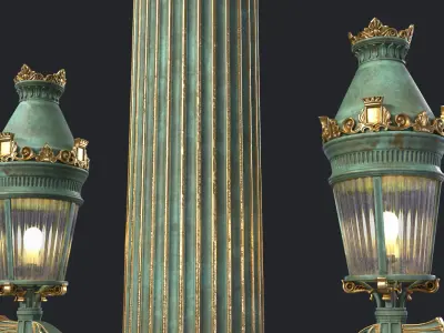 Street Lamp Columna Rostrata Hight Low Poly Low-poly 3D model