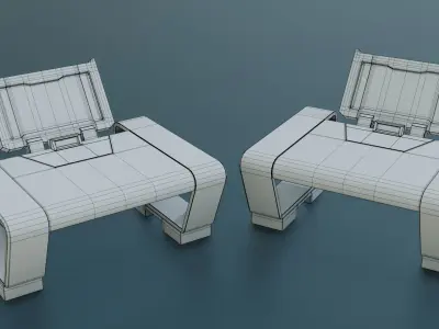 Sci-Fi Workspace - PBR - Game ready Low-poly 3D model