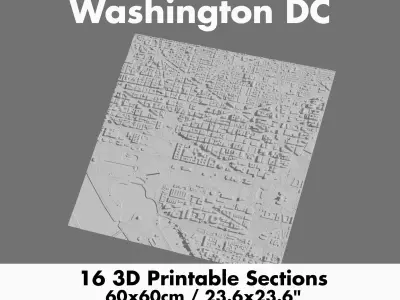 Washington DC 3D Printing stl file 3D Model of Washington DC 3D print model