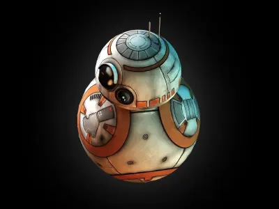 BB-8 droid Low-poly 3D model