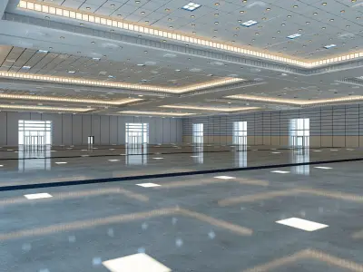 Exhibition Hall 13 interior and exterior 3D model