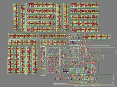 NEIGHBORHOOD 1100 HOUSES 3D model