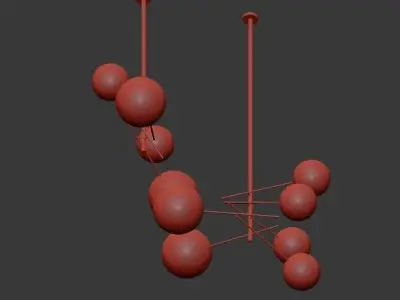 Bolle chandelier with balls hanging from it 3D model