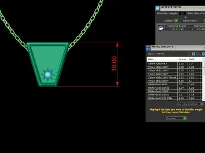Diamond Jewelry Pendant 004 3D print model