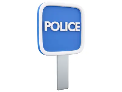 3D Police road sign icon 3D model