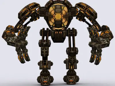 3DRT - Mech robot engineer - 02 Low-poly 3D model