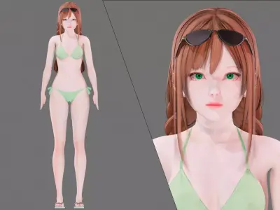 Bikini 0016 - UE5 - Unity - Blender - Animated Low-poly 3D model