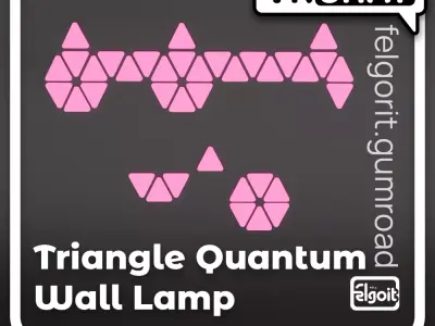 Triangle Quantum Wall Lamp 3D Model Low-poly 3D model