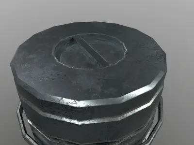 Sci-Fi Trash Can Low-poly 3D model