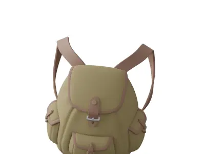 backpack Low-poly 3D model 8