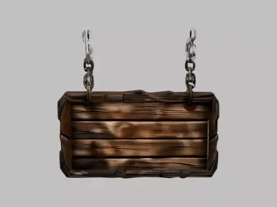 Rustic signboard Free low-poly 3D model