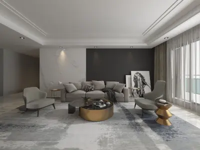 minimalist apartment 3D model