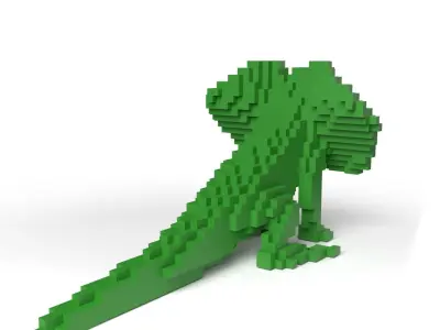 Frilledlizard Minecraft Voxel Low-poly 3D model