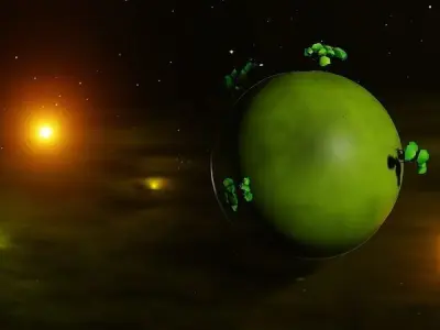 Dragon Ball King Kai Planet animation low poly baked texture Low-poly 3D model