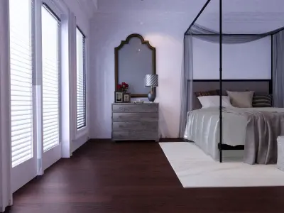 Bedroom Scene 01 Low-poly 3D model