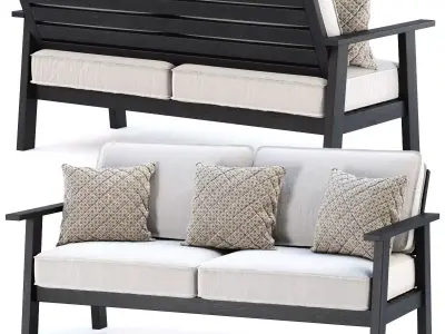 Jack wooden loveseat  3D model