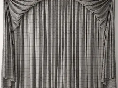 Curtain19 curtain with drapes 3D model