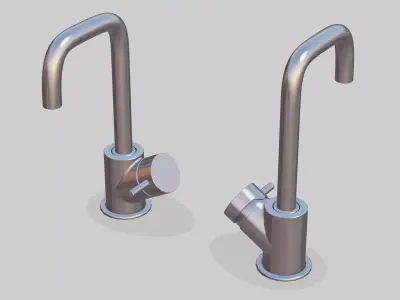 Steel Kitchen Tap - Low Poly Low-poly 3D model