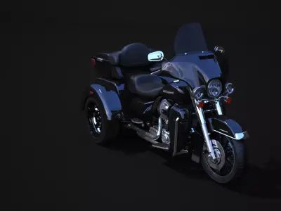 H-D Tri Glide Custom 3D model