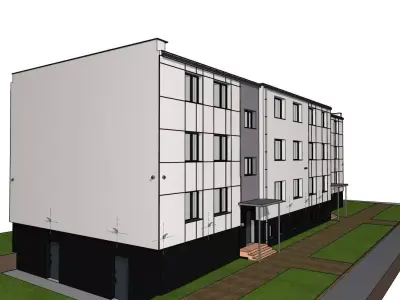 Modern Apartment Block 3D Model   3D model