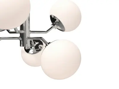 Estee Globe 6 lt Polished Nickel Mid Century Ceiling Light PBR 3D model
