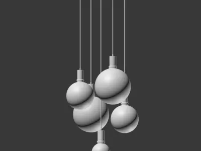 Lampatron Penball Minimalist lamp-suspension glass ball 3D model