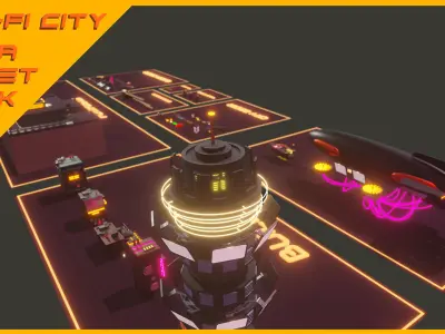 Scifi City Mega Asset Pack Low-poly 3D model
