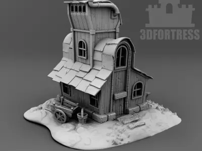Cartoon house  3D print model
