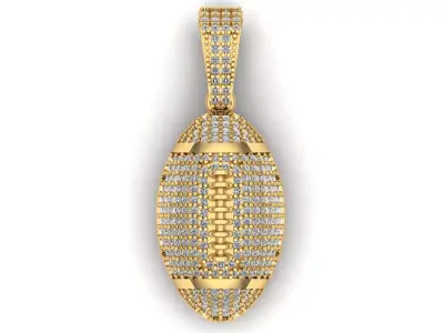 Rugby pendant 3d print model 3D print model