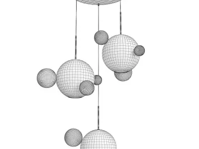Bolle Circular Chandelier 14 BUBBLE Giopato and Coombes smoky Low-poly 3D model