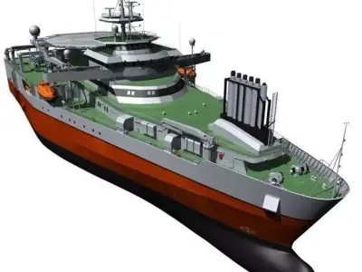 Seismic Survey Vessel 3D model