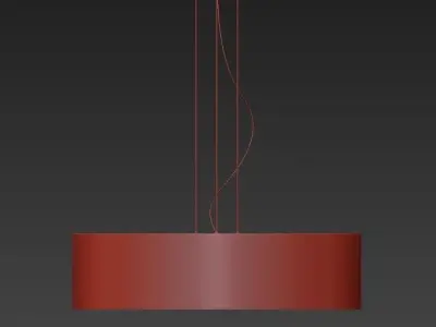 Wide LED Drum Chandelier 3D model