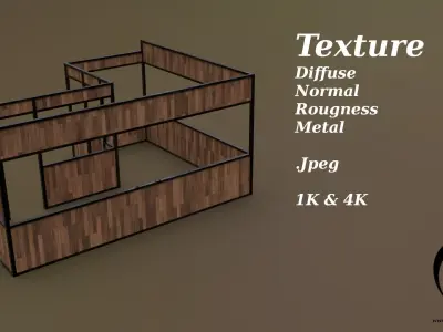 Stall stand 16 R Low-poly 3D model