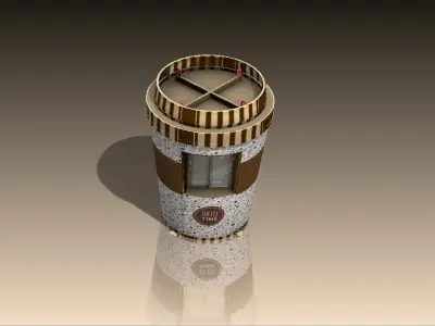 Coffeeshop Booth Cup 3D model