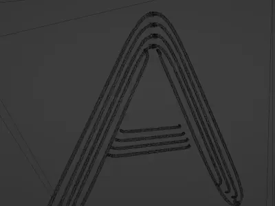 Neon Sign - ABC Low-poly 3D model