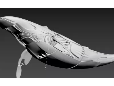 mechanical whale 3D model