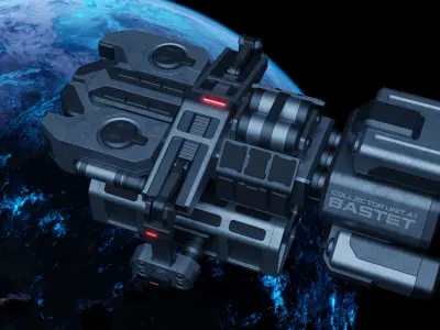 Sci-Fi Cargo Hauler Spaceship 3D model