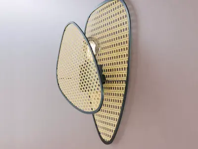 WALL LIGHT RATTAN DOUBLE 3D model