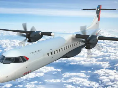  Regional Passenger Aircraft ATR 72-600 in Flight 