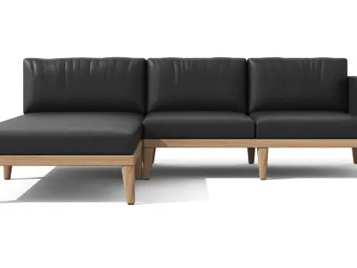 Urba Slate Gray Sectional Sofa Low-poly 3D model