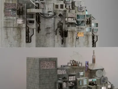 FREE Cyberpuunk Styled Homes Free 3D model