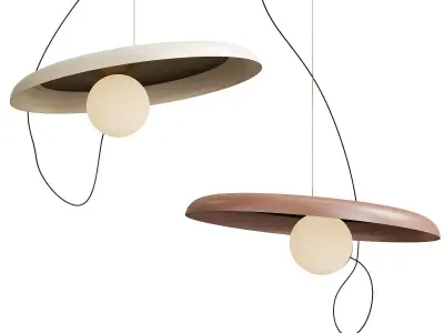 MARGOTT pendant light with two balls hanging from it Low-poly 3D model