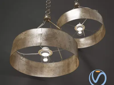 Old metal lamp 3D model