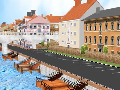 Low Poly Gaming Structures Kit 3D Model 2025 Low-poly 3D model