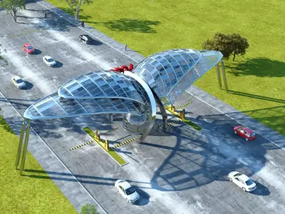 Futuristic Highway Gateway 3D model