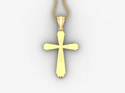 Light Gold 18K Cross Pendant 2CP050 3D print model