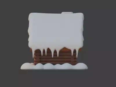 Stylized Christmas Gingerbread House 3D Model Low-poly 3D model