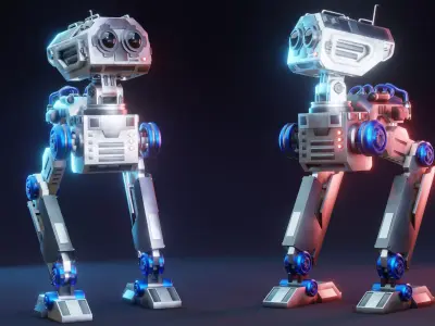 Sci-Fi Mech Robot - Rigged - Blender Eevee 3D model