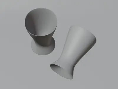 Glass two silver mugs Free 3D model