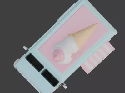 Sweet Summer Treats Truck 3D Model Low-poly 3D model
